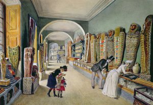 The Corridor and the last Cabinet of the Egyptian Collection in the Ambraser Collection of the Lower Belvedere, 1875